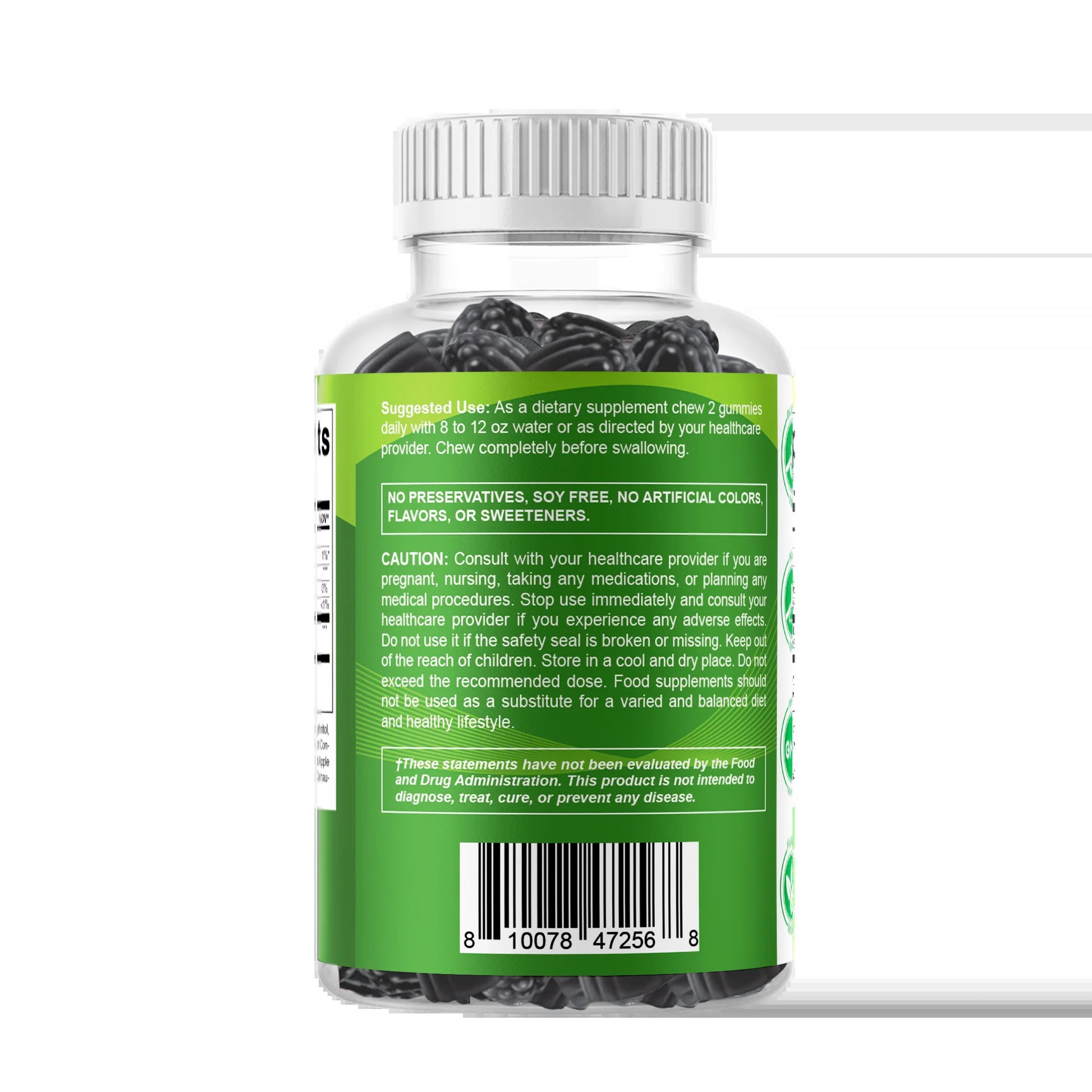 Sugar Free Moringa Gummies - 10000 Mg Equivalent per Serving - Complete Green Superfood - 60 Pectin Based Gummies