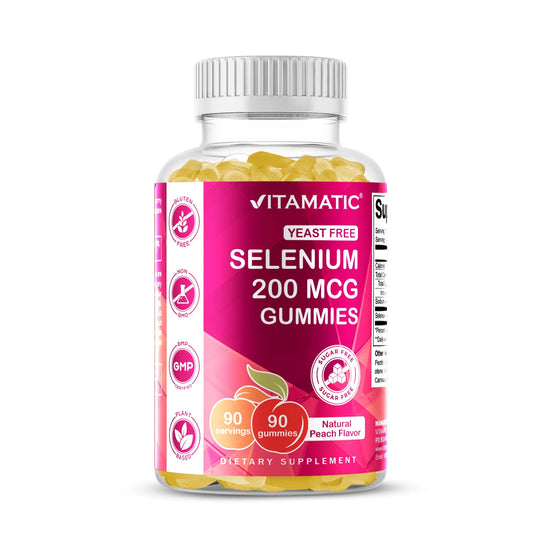 Yeast Free Selenium Gummies 200Mcg as Selenomethionine Supplement Essential Trace Mineral with Superior Absorption 90 Pectin Based Gummies